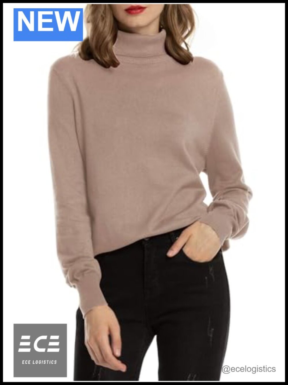 Women's Long Sleeve Turtleneck Sweater Lightweight Knit Pullover